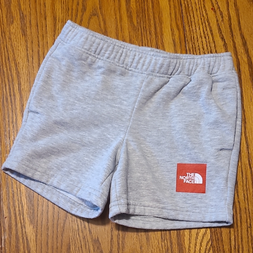The North Face Gray Shorts with Red Logo - Boy's XS